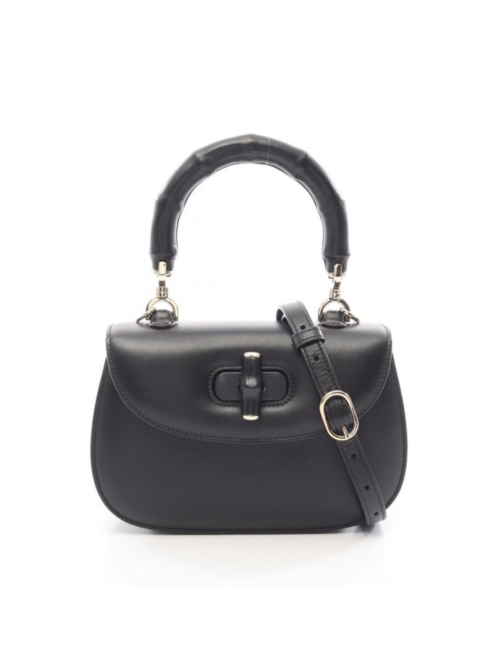 Gucci Handbag Bamboo Small 2-Way Black Leather